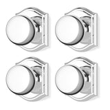Newlaking Door Knobs Interior,Classic Decorative Bright Chrome Dummy Door Knob, Durable Stylish Hardware for Indoor Use- 4 Pack