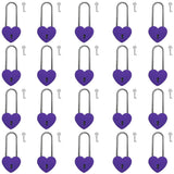 VeYocilk Love Lock,20pcs 3.5 Rubber Paint Purple Heart Sharped Padlock for Bridge, Anniversary Travel Gift(with Key)