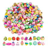 Buylift 200Pcs Fruit Clay BeadsMixed Candy Polymer Clay Beads Charms For Bracelet Necklace Jewelry Making (Fruit), Multicolor