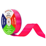 Mandala Crafts Hot Pink Satin Ribbon for Crafts - 50 Yards 1 Inch Wide Fabric Ribbons for Gift Wrapping, Flower Bouquets, Hair B