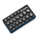 Capri Tools 1/4 in. Drive Master Universal Socket Set, 5 to 15 mm, 3/16 to 9/16 in. Metric and SAE, 19Piece