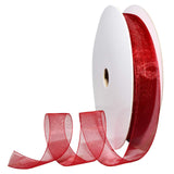 Morex Organdy Ribbon, Sheer, 7/8 x 100 Yards, Rose Red