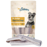 Wildeers Split Elk Antlers for Dogs, Small, 3-Pack, Made in USA, Grade A Antler Dog Chews Bones for Puppies and Small Breeds, 4-
