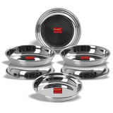 Sumeet Stainless Steel Heavy Gauge Small Halwa Plates | 12 Pieces 14.5 cm Diameter | Durable & Mirror Finish | Ideal for Servi