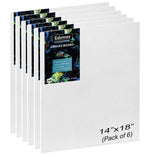 Eduway Medium Grain 14X18 Inch Cotton Canvas Board- Pack Of 6, (35X45 Cms) With 4Mm Mdf Board Backing, For Painting