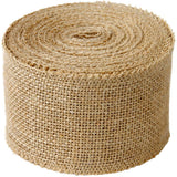 HomeFSN 3 Wide Burlap Fabric Craft Ribbon 10 Yards for Parties, Thanksgiving, Christmas, Holidays (3 inch 2 Pack)