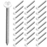 Tandefio 24 Pieces 014973187057 White Hex Head Sheet Metal Screws Gutter Downspout Self Tapping Screws for Gutter and Downspout