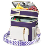 LOKASS Lunch Box for Women-16L-Insulated Lunch Bag Women, Expandable Double-layer Leakproof Cooler Bag with Upgrade Adjustable S