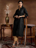 Libas Women'S Silk Regular Kurta (29271_Black Black M