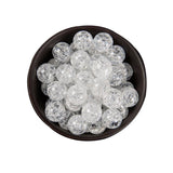 38Pcs Clear Crackle Quartz Crystals, 10mm Glass Loose Beads Natural Stone Round Gemstone for Jewelry String Making, Genuine Real