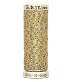 Gutermann Metallic Effect Nylon/Polyester Thread, 50m/55 yd, Gold
