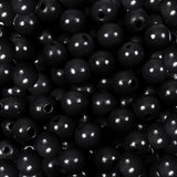 TOAOB 100pcs Black Wooden Beads 14mm for Crafts Large Hole Natural Round Loose Macrame Round Ball Small Wood Spacer Beads for De