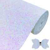 Greatdiy Sparkly Pinky White Chunky Glitter Faux Leather Roll 12 x 52 inch Shiny Solid Color Winter Fabric for Bows Earrings Cra