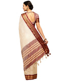 Satrani Womens Woven Silk Blend Saree (2347S252Na_Off White2)