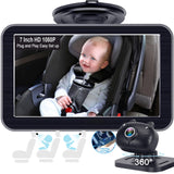 DoHonest Baby Car Camera 7-Inch: USB Plug-Play Easy Setup, 150° View