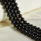35pcs 10mm Natural Black Tourmaline Beads Gemstone Beads Round Loose Beads for Jewelry Making