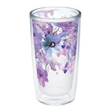 Tervis Made in USA Double Walled Watercolor Floral Purple - Crystal Insulated Tumbler Cup Keeps Drinks Cold & Hot, 16oz, Delicat