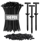 Dranz 150Pcs Nylon Universal Cable Tie Buckle For Cars, Heavy Duty SelfLocking Uv Resistant Zip Ties With Push Pin Button, T St