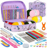 Gkn 59 Pcs Crochet Knitting Needle Kit With Carry Bag Ergonomic Hooks Crochet Needle Kit Comprehensive Crochet Hook Set For Begi