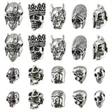 NBEADS 20 Pcs 10 Styles Tibetan Style Alloy Skull Beads, 10 Pcs Skull Head Beads for Halloween Gothic Punk Jewelry Making