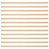 Nuanchu 12 Pcs Decorative Beaded Wood Trim Half Wooden Beads Trim Molding 15. 75 Inch Unfinished 3D Decorative Bead Pearl Wood M