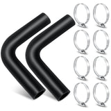 Frienda 2 Pcs Gasoline Fuel Filler Neck Hose with 8 Clamp Set 15 7/8 inch Length Reinforced Gas Tank Fuel Filler Hose(90 Degree,