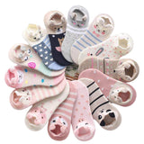 Hf Lumen WomenS MultiColor Cotton Character AntiSkid Women Loafer NoShow Socks (Pack Of 5 Pairs)