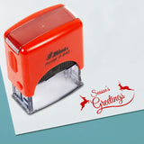 Printtoo Seasons Greetings Self Inking Rubber Stamp Pre,Inked Office Stamp, Home Office Business Stationery, 38 x 14 mm, Red2
