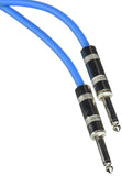 Seismic Audio SASTSX-25Blue-6PK 25-Feet TS 1/4-Inch Guitar, Instrument, or Patch Cable, Blue