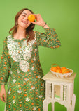Anni Designer Women'S Rayon Blend Straight Chikankari Embroidered Kurta (Nakusha Green-Nw_Xxl_Green_Xx-Large),Green,2XL,,,