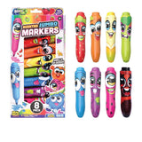 Scentos Jumbo Scented Markers for Kids, 8 Pack Fruit Scented Washable Markers, Non Toxic Chunky Design for Little Hands, Vibrant