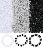 Eppingwin 1000+ pcs Pony Beads, Bracelet Beads for Hair Braids, Plastic Bead for Bracelets, Necklaces, Keychains, DIY Crafts (Bl