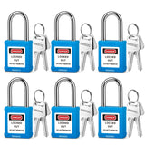 BOZZYS Lockout Tagout Locks 6-Pack|OSHA Blue Loto Locks Keyed Different|2 Keys/Lock for Industrial Machinery & Electrical Panels