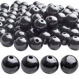 Aylifu Black Wooden Beads - 100pcs 20mm Round Wooden Beads with 4.5mm Hole for DIY Crafts and Decorations