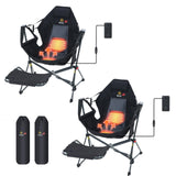 Nice C Heated Hammock Camping Chair with Footrest, Heated Camping Chair with Battery, Rocking Swing Chairs, Hammock Chairs with