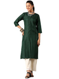 Libas Women'S Silk Regular Kurta (29278_Green