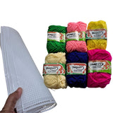 3Pcs White Plastic Canvas Sheet With Multicolor Woollen Yarn (6 Pcs) | Diy Art & Craft Kit For Beginners, Adults, Kids & Teens |