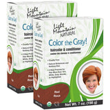 Light Mountain Henna Hair Color & Conditioner, Color the Gray Red Hair Dye for Men/Women, 2Step ChemicalFree, SemiPermanent