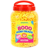 8000+ pcs Pony Beads Bulk for Bracelet Yellow Plastic Beads Making for Hair Braiding DIY Crafts Kandi Jewelry Key Chains and Orn