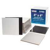 U.S. Art Supply Mini Magnetic Canvas Panels, 24 Pack, 4x4 Inch, Primed 8 Ounce Heavyweight Cotton, Small Canvases for Painting A