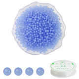 ZHFMLY 600pcs 6MM Light Blue Glass Beads Handcrafted Round Lampwork Smooth Loose Bracelet Beads for DIY Jewelry Making
