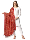 Weavers Villa Women's Cotton Printed Dupatta Chunni (Maroon), 2.25 Mtrs