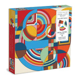 Galison Frank Lloyd Wright Hoffman House Rug Puzzle, 500 Pieces, 20x 20- Colorful Jigsaw Puzzle with 15 Shaped Pieces an