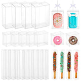 Leinuosen 150 Pcs Clear Boxes for Treat 3 Size Pretzel Rod Chocolate Macaron Cookies Candy Boxes for Wedding Favors Baby Shower
