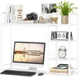 Snughome Desk Shelf, 38.6 Desktop Organizer Shelf, Desk Hutch for Computer Monitor, 4 Tier Desk Display Rack, Wood Desktop Books