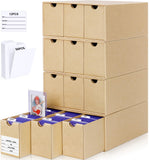Leyzan Card Storage Box for Toploader, 12 600 Count Cardboard Trading Card Organizer Box with Dividers for Sports TCG Mtg, brow