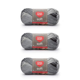 Red Heart Soft Grayscale Yarn - 3 Pack of 113g/4oz - Acrylic - 4 Medium (Worsted) - 256 Yards - Knitting/Crochet