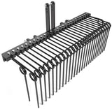 72 Inch 3 Point Tractor Rake, Pine Straw Needle Rake, Durable Powder Coated Steel Spring Landscape Rakes Fit for Cat0,Cat1,Black