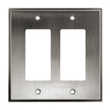 Henne Bery Soft Modern Decorative Wall Plate Switch Plate Outlet Cover (Double Decorator, Heirloom Silver)