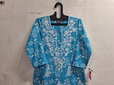 Gosriki Women'S Cotton Blend Straight Chikankari Embroidered Kurta (Sutlej-Sky Blue-Grt-Gs_S_Sky Blue_Small),Sky Blue,,B0CBPRQWFV